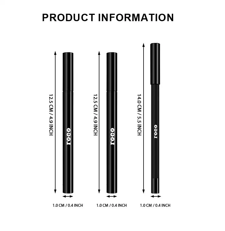 Makeup low moq waterproof private label long lasting eye liner pencil cruelty free vegan black liquid eyeliner pen