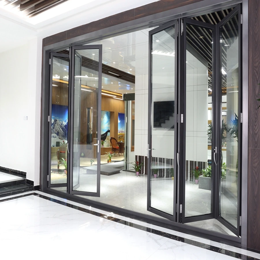 Алюминий Би складной аккордеон стеклянные окна сломанный мост алюминиевый балкон горизонтальные