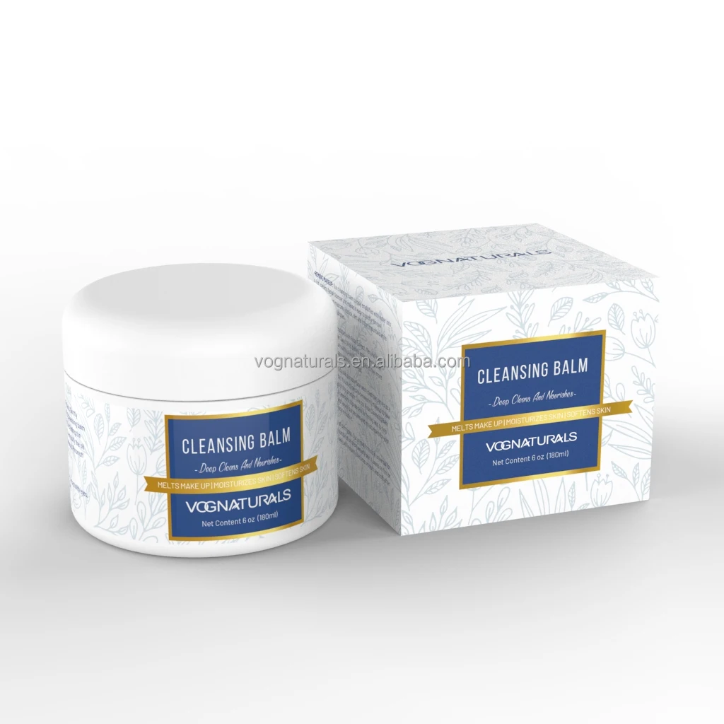Private Label Makeup Remover Balm Facial Cleanser Moisturizing Coconut Oil Face Wash Shea Butter Cleansing Balm