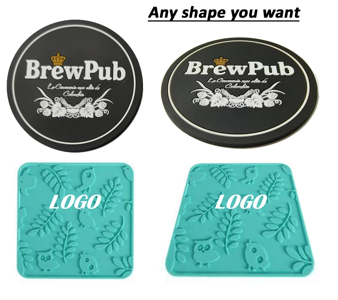 Custom Custom Pvc Silicone Cup Coaster Cup Pad (4)
