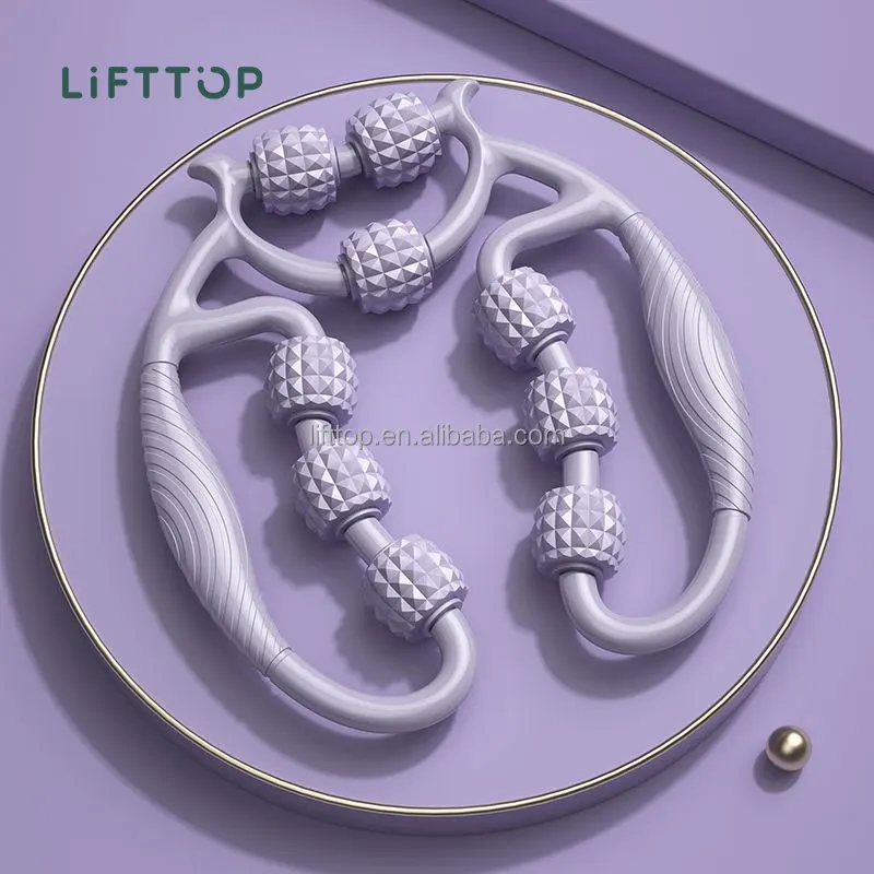 Lifttop 9 Wheels Circular Leg Clamp Massager PP Circular Leg Massager Relaxes Calf Muscles Massage Yoga Roller Leg Clamp