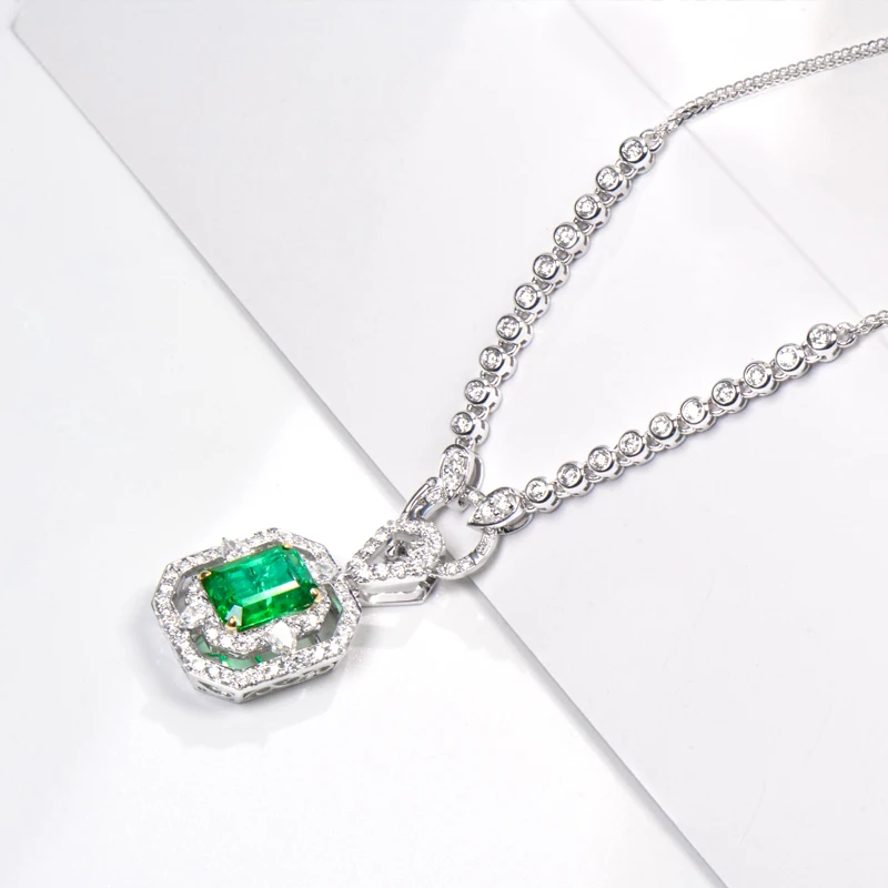 18k gold diamond necklace can be detachable hanging gemstone pendant jade pendant match fine jewelry necklaces