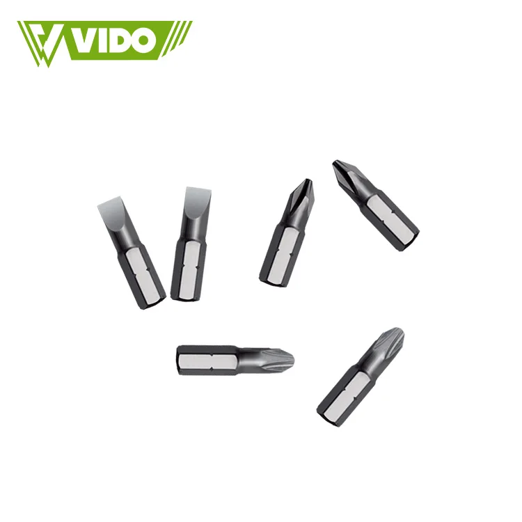 VIDO professional pocket portable 6pcs PH2 S2 mini precision slotted magnetic screwdriver bit set