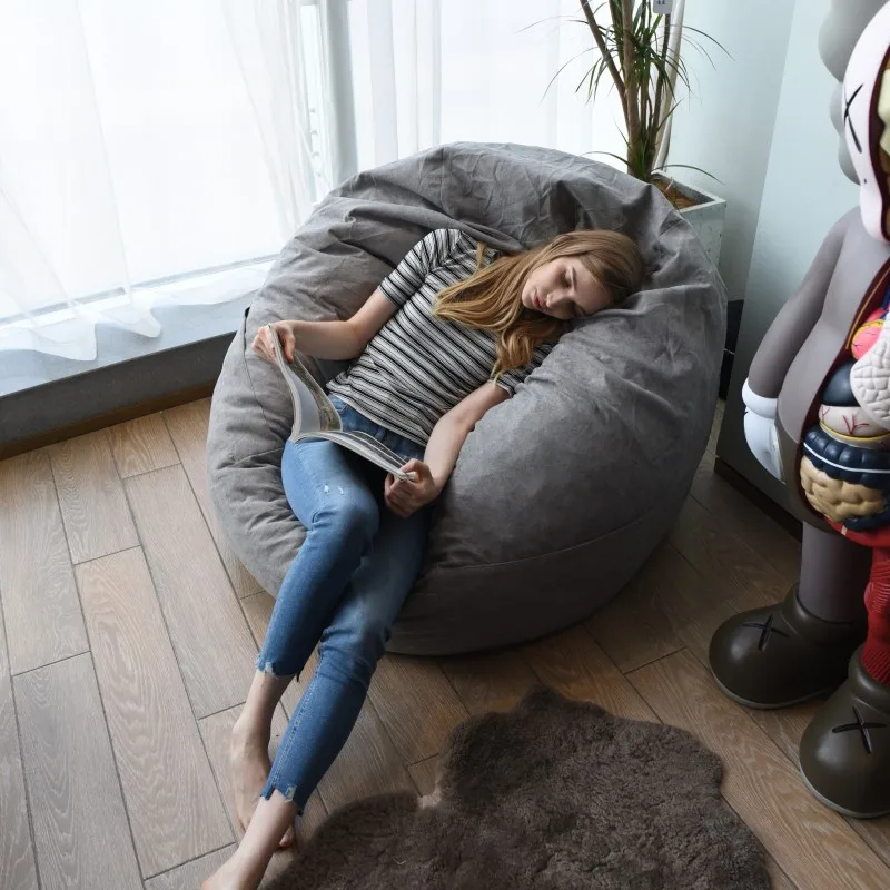 Huge Cinema Room Compressed Foam Sofa Poly Flannelette Fashion Bean Bag Lounge Chairs