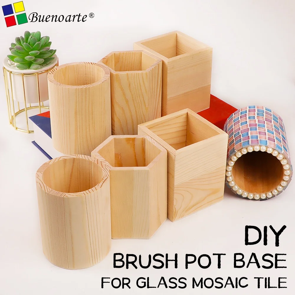 Pen Container DIY Brush Pot Base For Glass Mosaic Tile Creative Hobbies And Painting Decoration Craft Hobby Arts Decoration