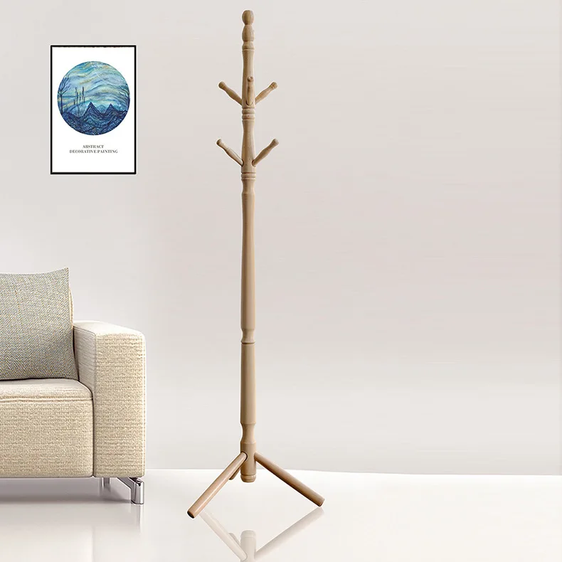 Hot sale bedroom wooden base floor-standing coat rack with base
