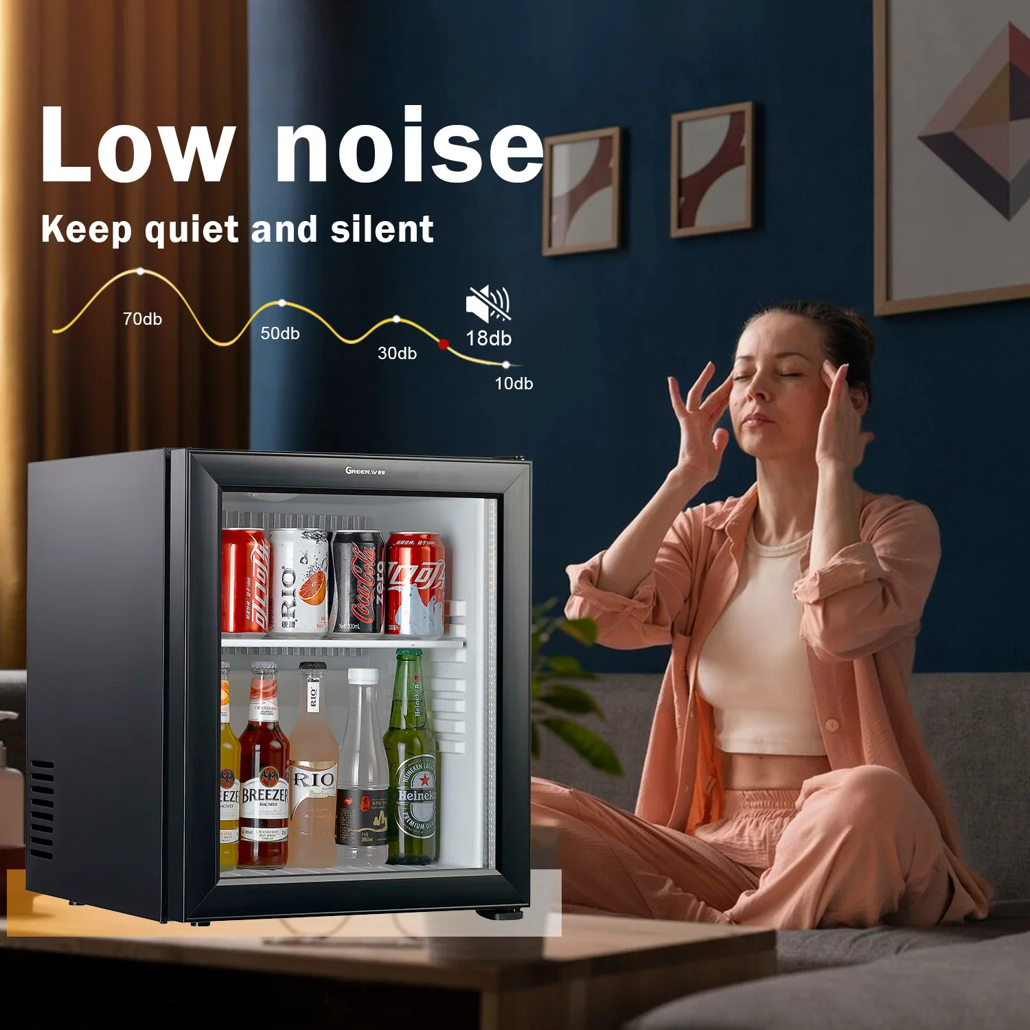 Customized portable standing 25L glass door mini refrigerator for hotel refrigerators