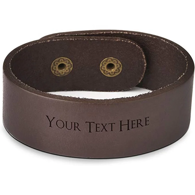 Индивидуальный размер/цвет/логотип высококачественный браслет высокого качества из натуральной воловьей кожи с простой кнопкой-застежкой регулируемый размер