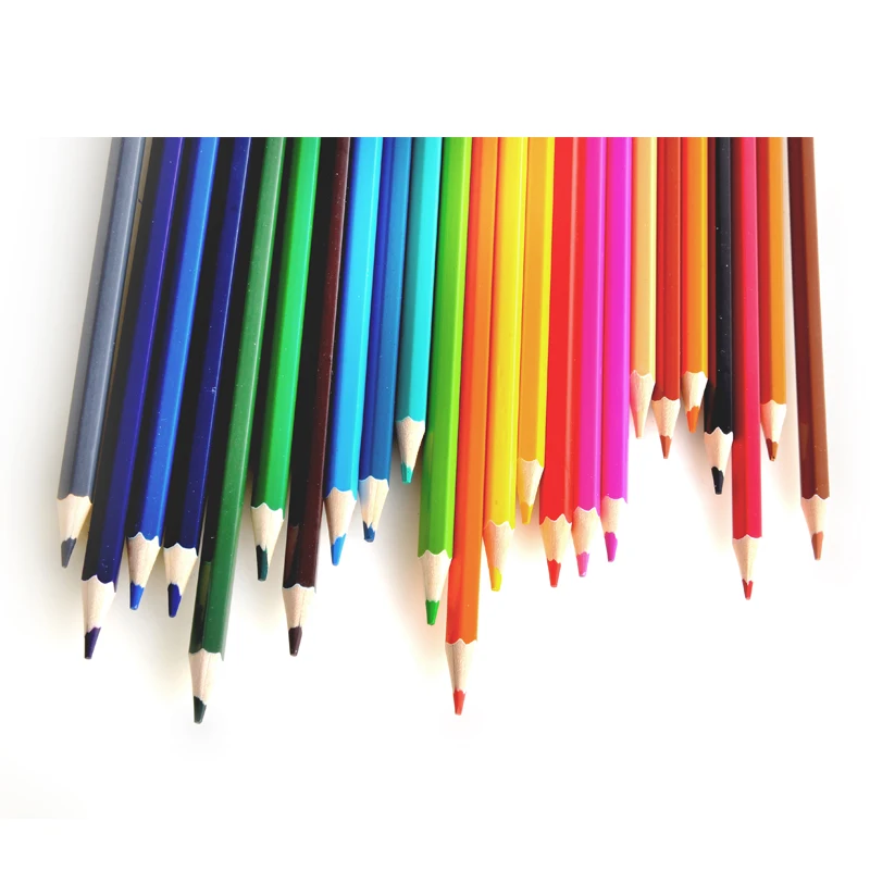 
Hot sales custom logo 7 inches basswood hexagonal 24 colors pencil for school 