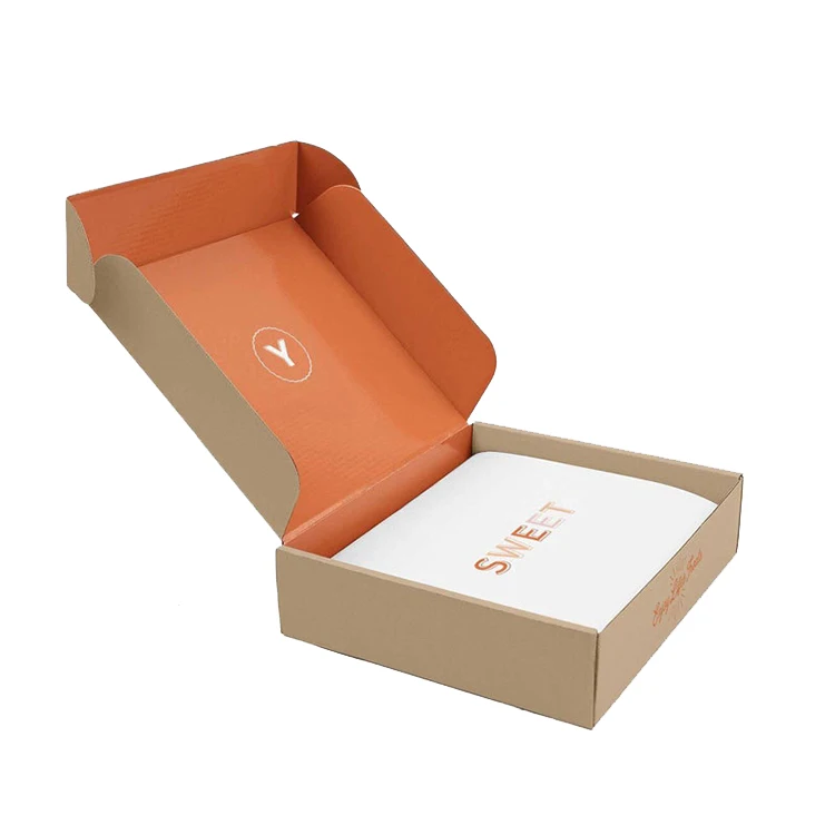 Custom Logo Printing E Flute Corrugated gift mailers Shipping Paper Packaging Boxes