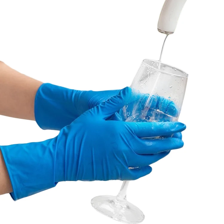 Supply Wholesale Make Latex Glove Blue Gloves For Kitchen Machines Cleaning
