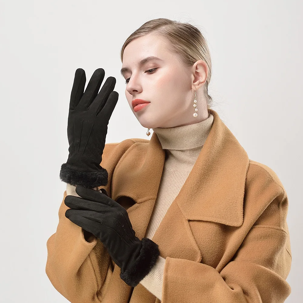 New Design Popular Elegant Women Touch Soft Screen Knitted Winter Gloves Custom