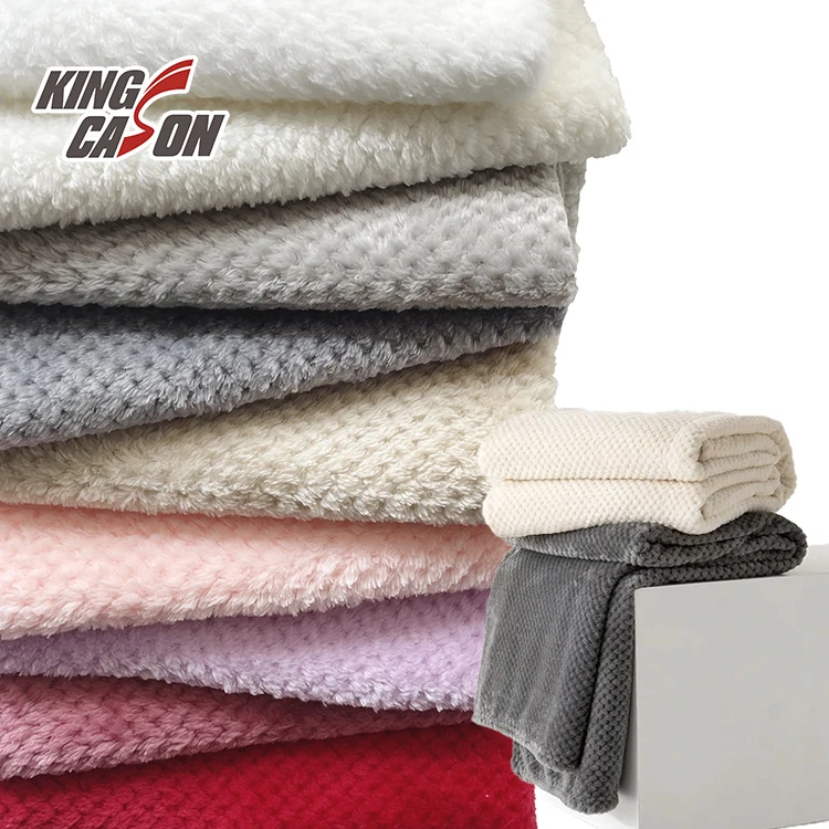 KINGCASON оптовая продажа 100% полиэстер приятная на ощупь Двусторонняя ананасовая сетка фланелевая флисовая ткань для электрического одеяла
