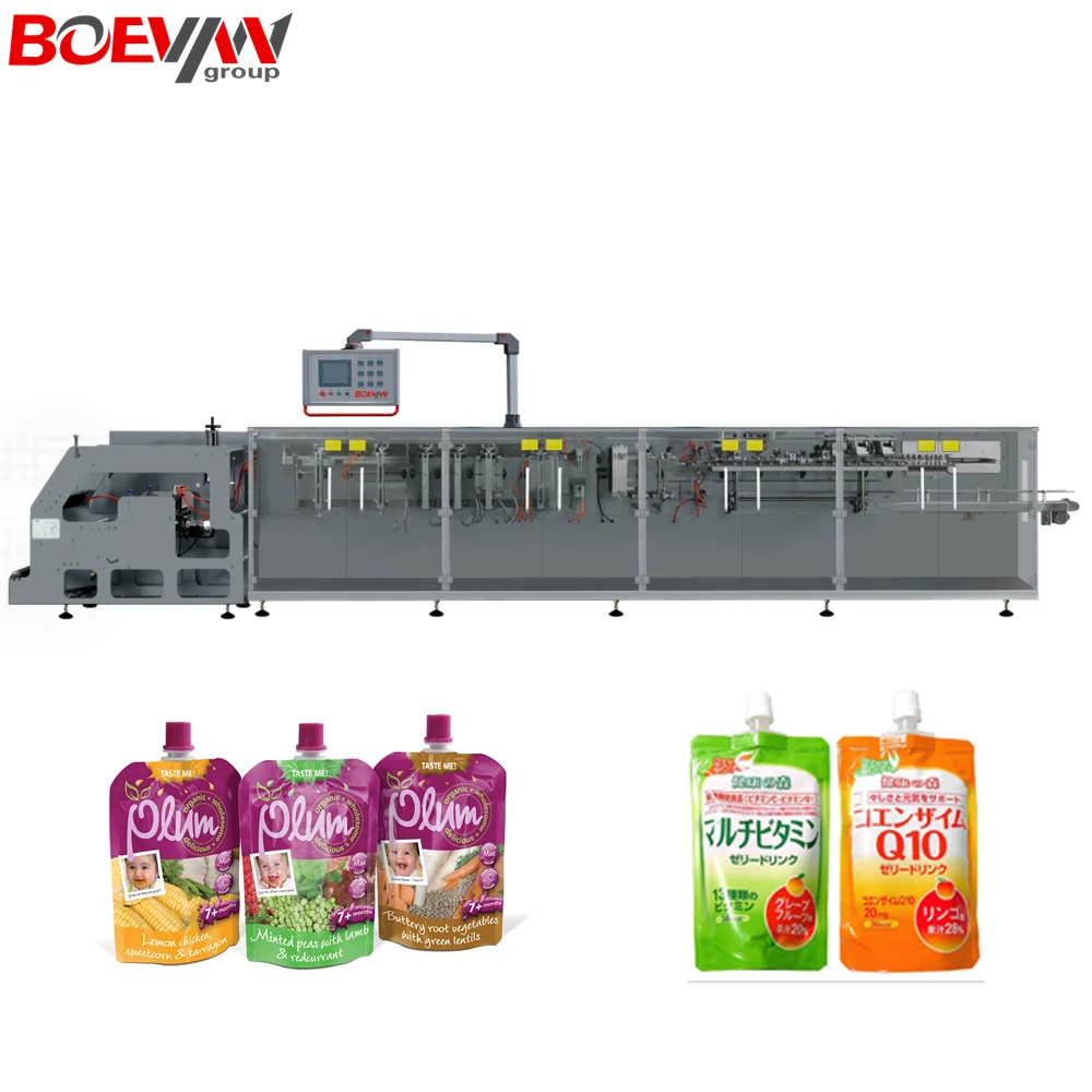 automatic horizontal stand up pouch doypack beverage liquid pouch filling sealing packing machine spout pouch filling machine