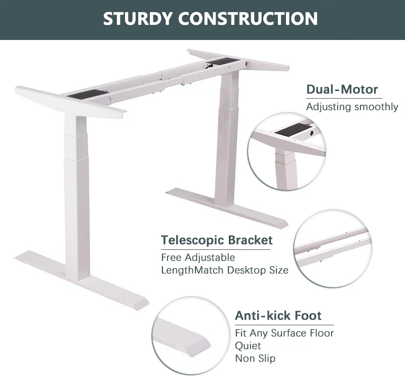 Dual motor sit stand desk office furniture electric height adjustable lift table desk office height adjustable electric desk