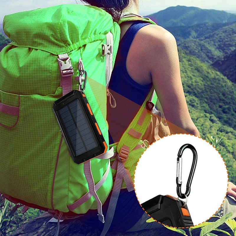 Drop Ship Solar Charger 20000 mAh Solar Power Bank Portable Charger with Dual 5V USB Port For Outdoor Trip