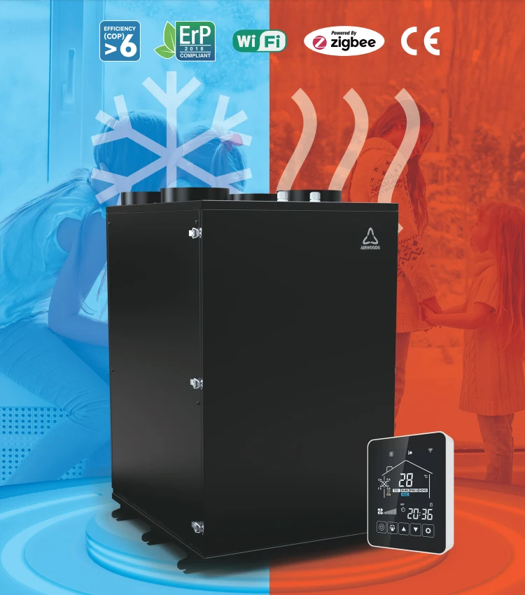 Fresh Air Handling Unit Capacity Rooftop Heat Pump House Fan Wall Mounted Heat Pump Heat Recovery Ventilation Unit