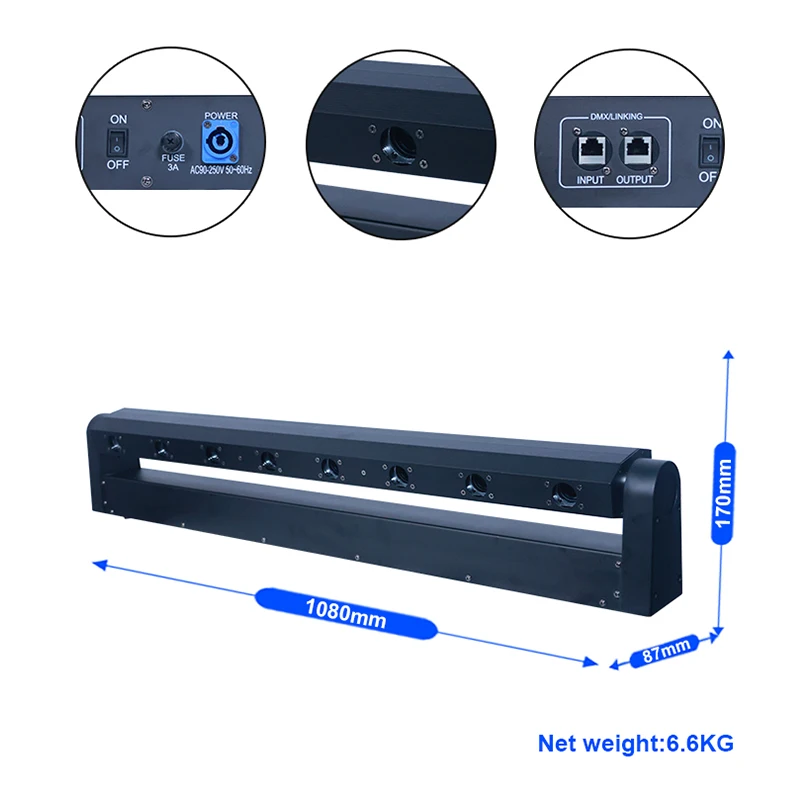 8 Eyes Dj Disco Move Head Laser Lamp Stage Lighting Party Rotating Beam Red Laser Light