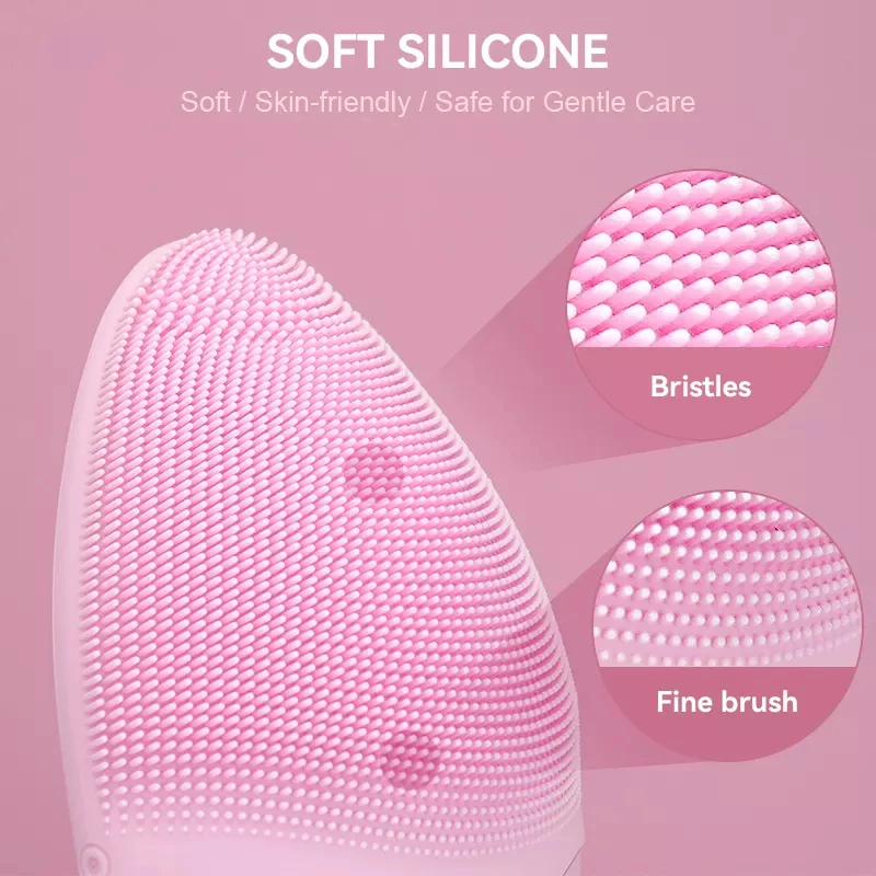 Notime Custom women beauty tools high frequency waterproof mini hifu electric sonic facial cleansing brush silicone
