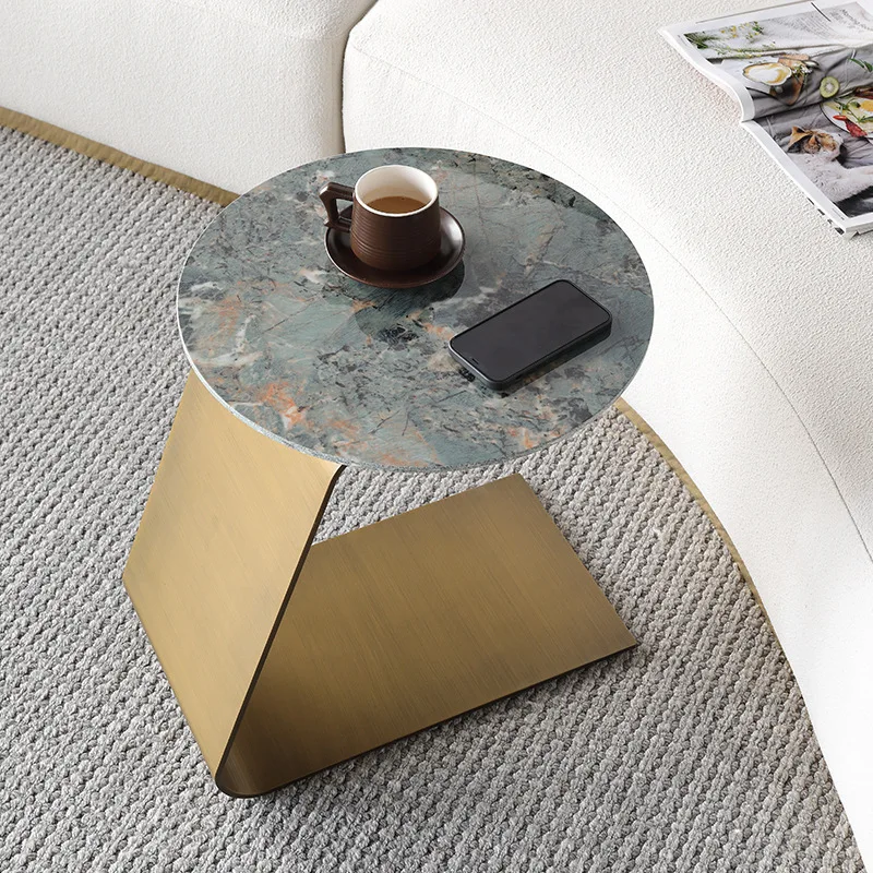 Gold Finish Designer Nesting Side Table Metal Furniture Nightstands Sofa End Table Decorative Living Room Tables Home Decor