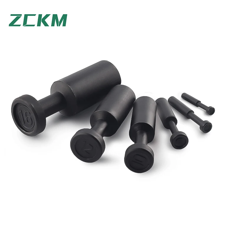 Push to Connect Fittings, Cap Style Pneumatic Blanking Plugs, Fit for 4mm Inner Dia. Air Hose Tube Pipe, Plastic, Black, Pack of
