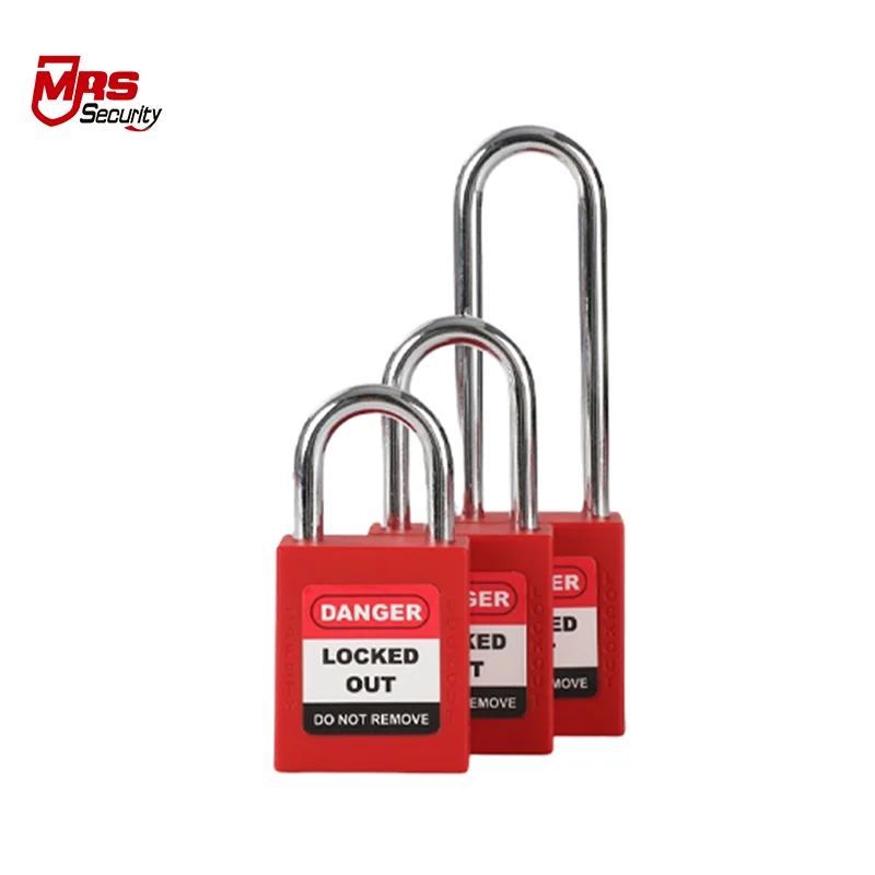 Industrial cheap tagout padlock mini body rectangular padlocks Security loto lockout steel shackle safety padlock