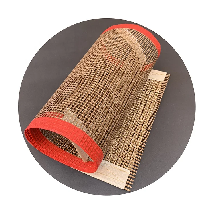 PTFE Coated Fiberglass Mesh Belt UV Belt With Alligator Splice With Joint Flap