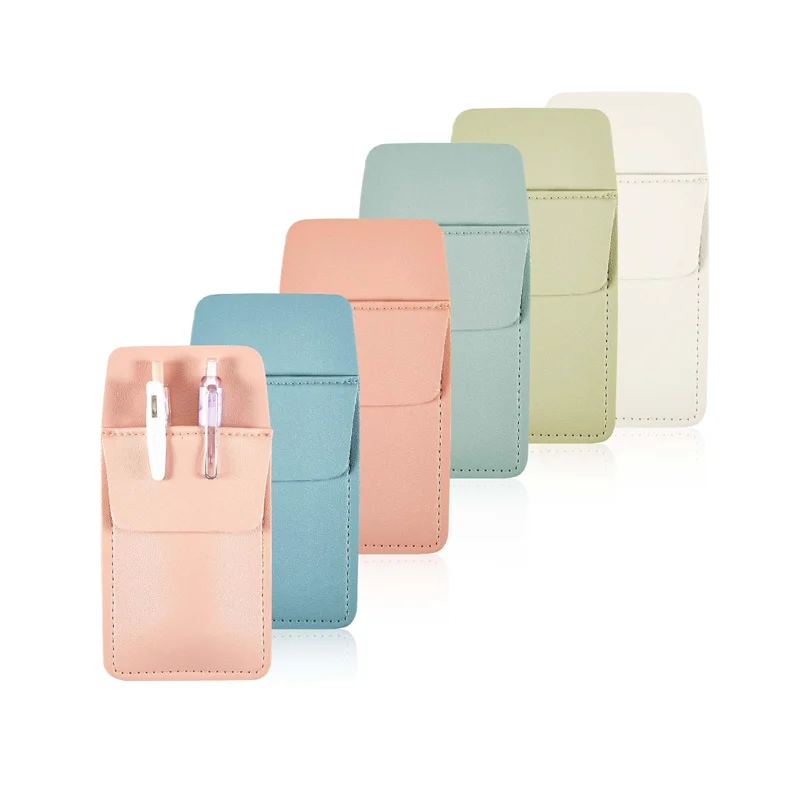 Custom Fashion Pouch Nurse Pen Holder For Shirts PU Leather Pen and Pencil Case with Front Pocket Doctor Pencil Sleeve Holder