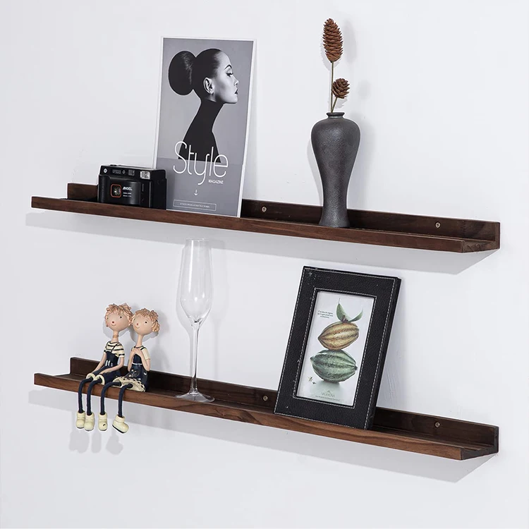 K&B Bathroom Kitchen Rustic Wooden Wall Mounted Floating Wall Hanging Shelves