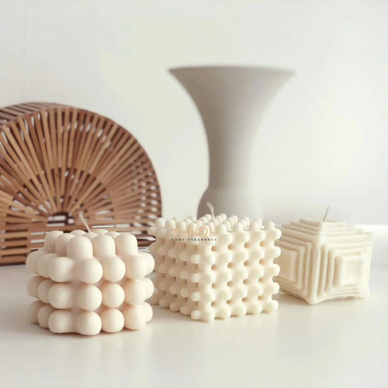 Professional home decorative pillar scented candle wax natural soy wax bubble candle body candle