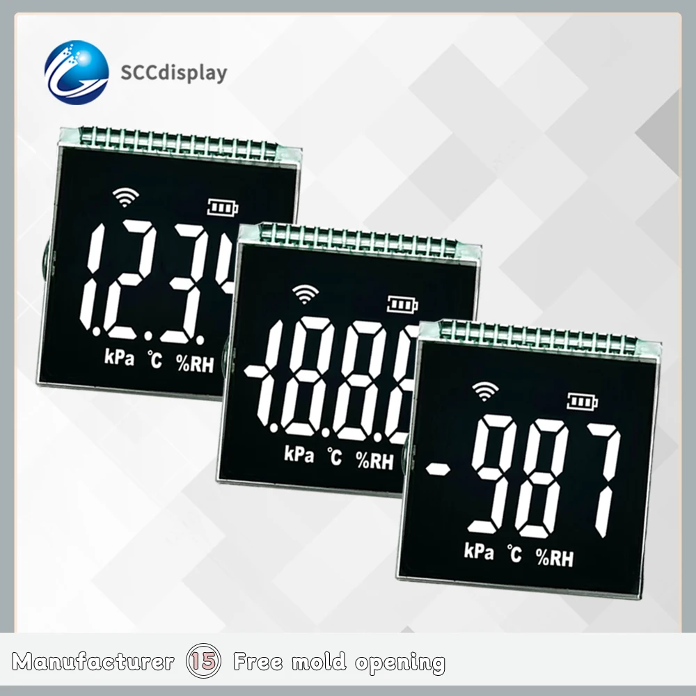 High contrast small size segment code module VA Negative 5V voltage screen lcd 14PIN interface customized 7 segment display