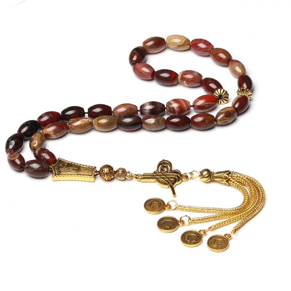 Islamic tasbih stone 33 turkish prayer beads oval size 8*12mm muslim rosary misbaha Ramadan Eid gift tesbih tasbeeh