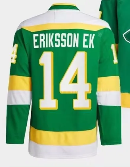 Мужская майка Minnesota 29 Marc Andre Fleury 97 Kirill Kaprizov 7 Brock Faber 14 Joel Eriksson Ek 12 матовая хоккейная Майка