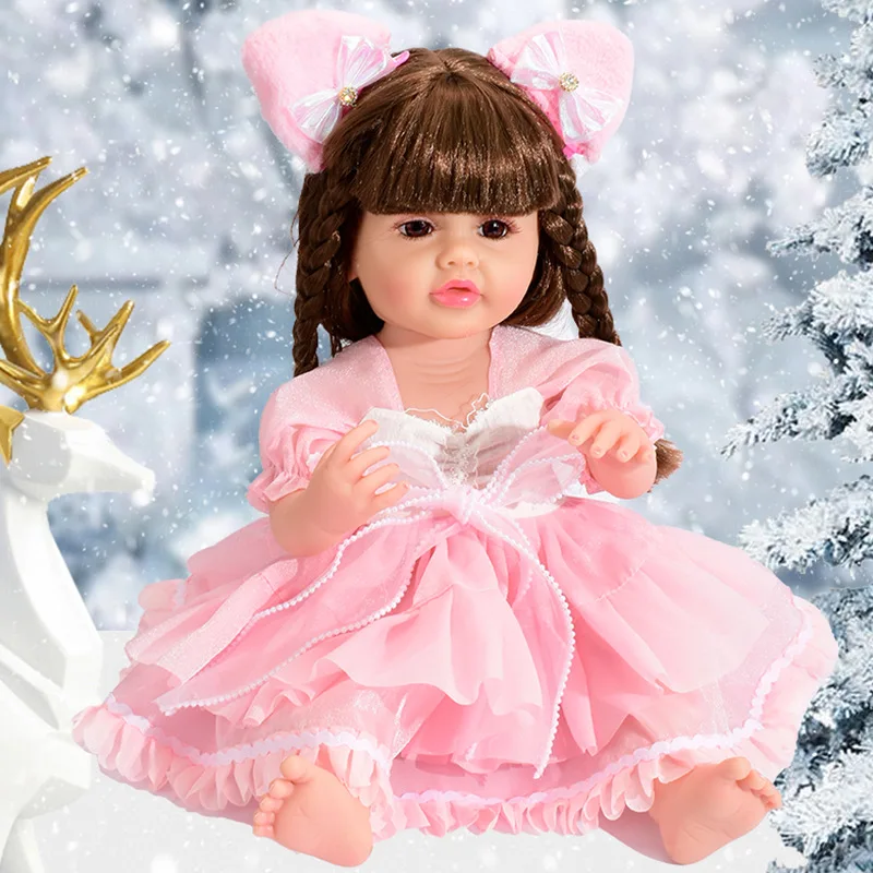 Princess gift set 55cm new reborn doll brings joy high-quality vinyl doll accompanies baby toys Birthday Gifts