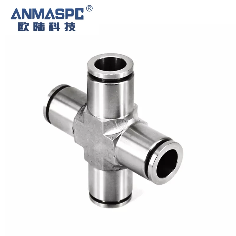 304/316PZA stainless steel air pipe fittings pneumatic four-way joint cross joint pipe fitting