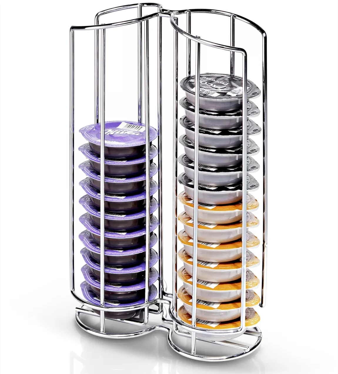 32pcs Stainless Steel Display Tassimo Coffee Capsule Storage Rack Kitchen counter top capsule storage shelf