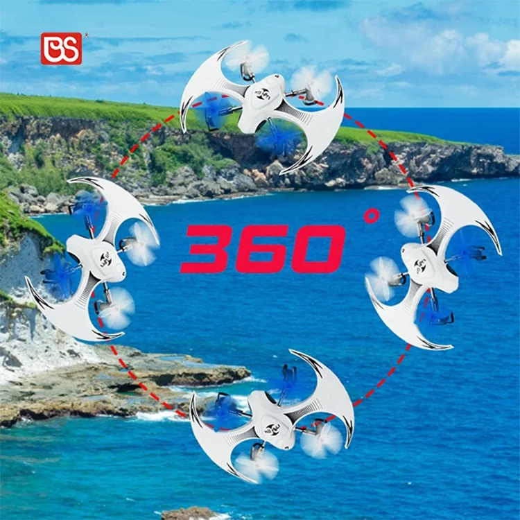 BS Toy 4K 2.4G 4 Channel Hand RC One Button Control Full Protection USB Gyro Night Light Vision Drone Flying Without Camera