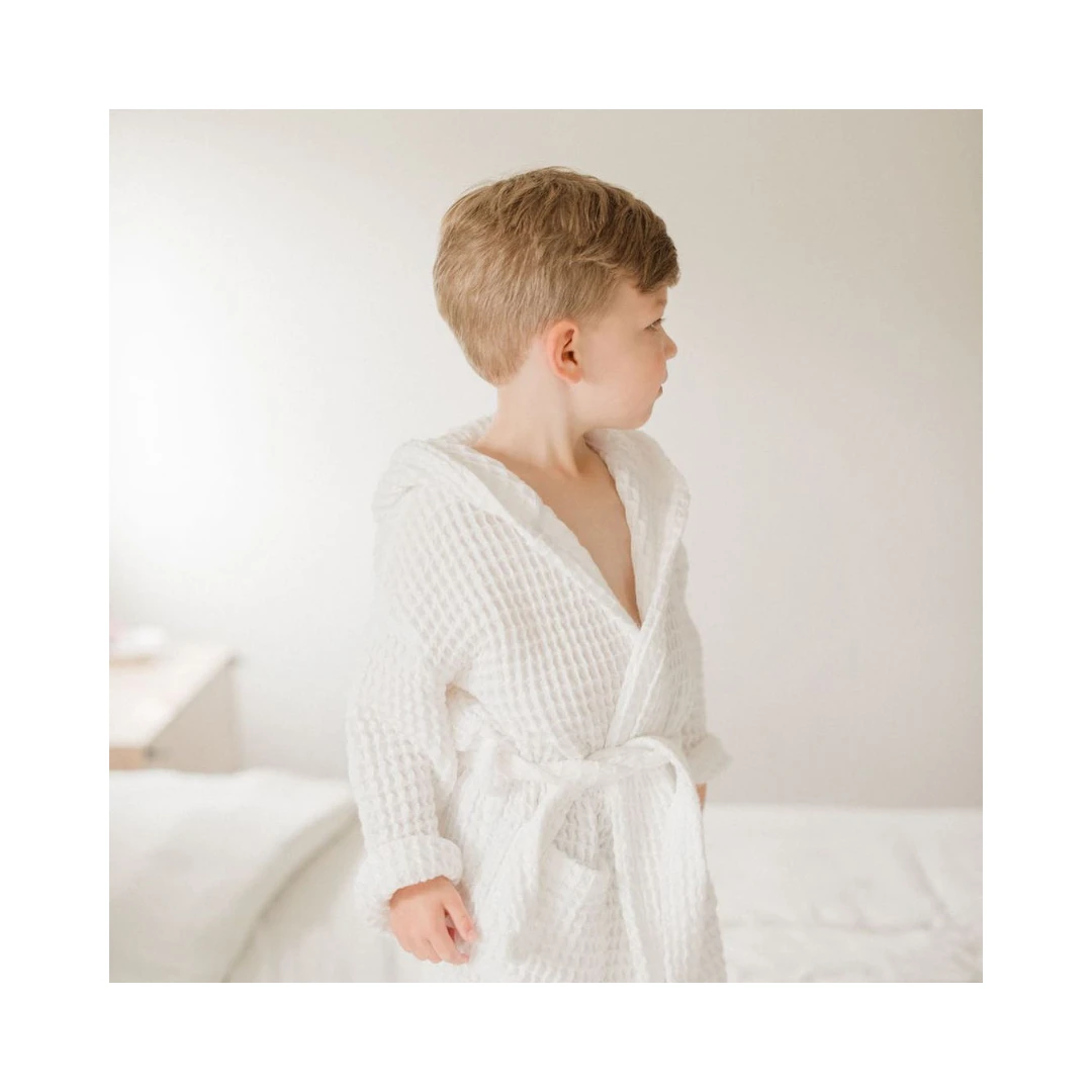 13 Manufacturer Years Super Soft Waffle Skin Friendly Kids Bathrobe Toddler Baby Bathrobe Towel Robes Hooded Bathrobes For Child