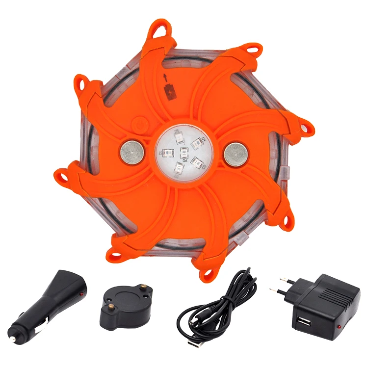 6 SMD + 6 Red LED Rechargeable Emergency Flash Flares Lights Vehicle Safety Strobe Flashing Warning Flare Light