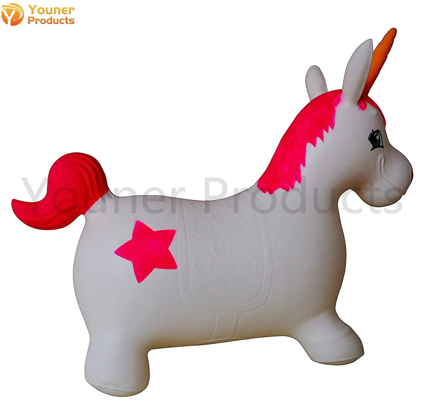 Wholesale price inflatable ride on animal toys bouncing Horse bouncy white unicorn hopper for outdoor play