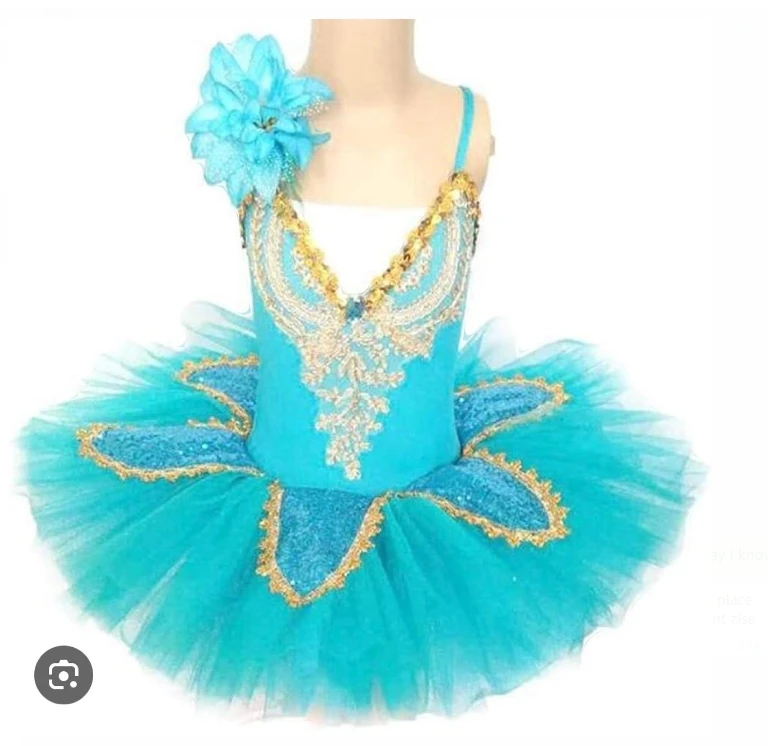 Custom Tulle Bodice Ballet  Professional Blue Kids Dance Tutu Costumes