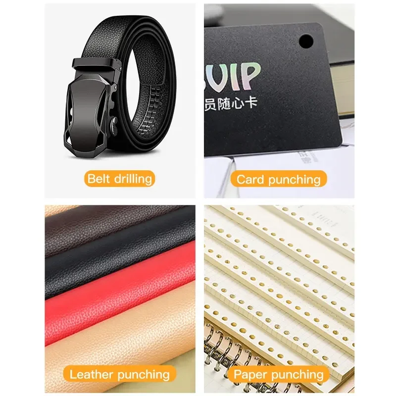 Desktop Leather Hole Punch Set, Rotary Belt Hole Puncher for Leather,  Heavy Duty Leather Hole Punch Tools