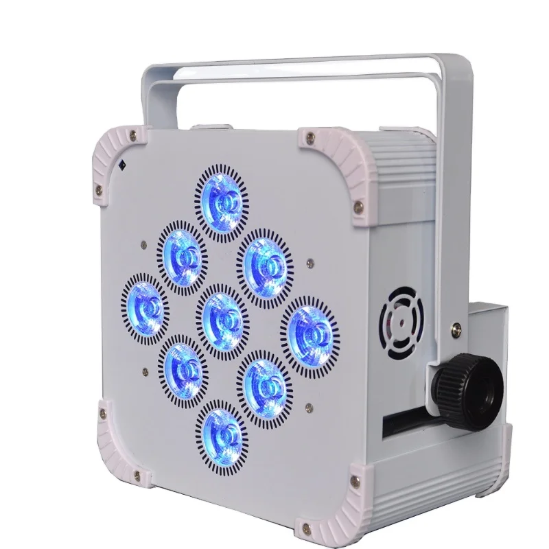 9pc battery 6in1 2.4g wireless dmx events led par flat light uplight wedding show club