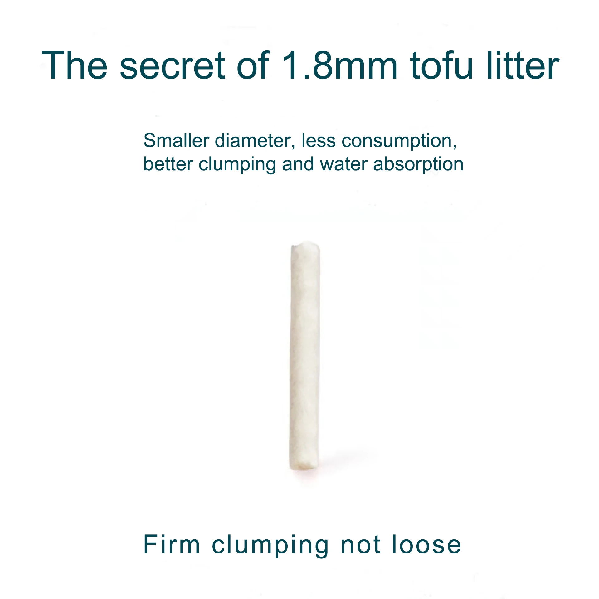 Tofu cat litter 1.8mm food grade raw material non-stick bottom clumping fast flushing