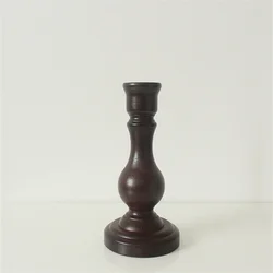 Handmade Wooden Morandi color Candlestick Suit Refinement Candle