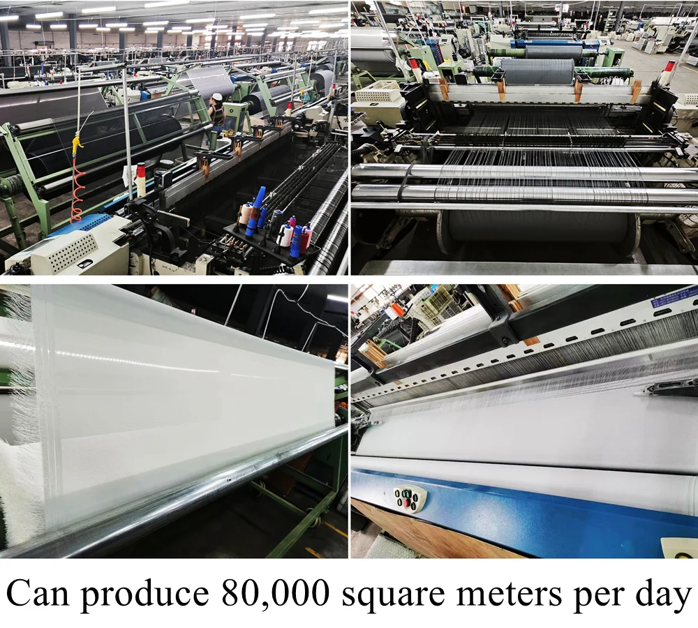 Factory Hot Selling Polyester +PVC Window Sun Block Solar Sunscreen Fabric Curtain Sun Shade Fabric