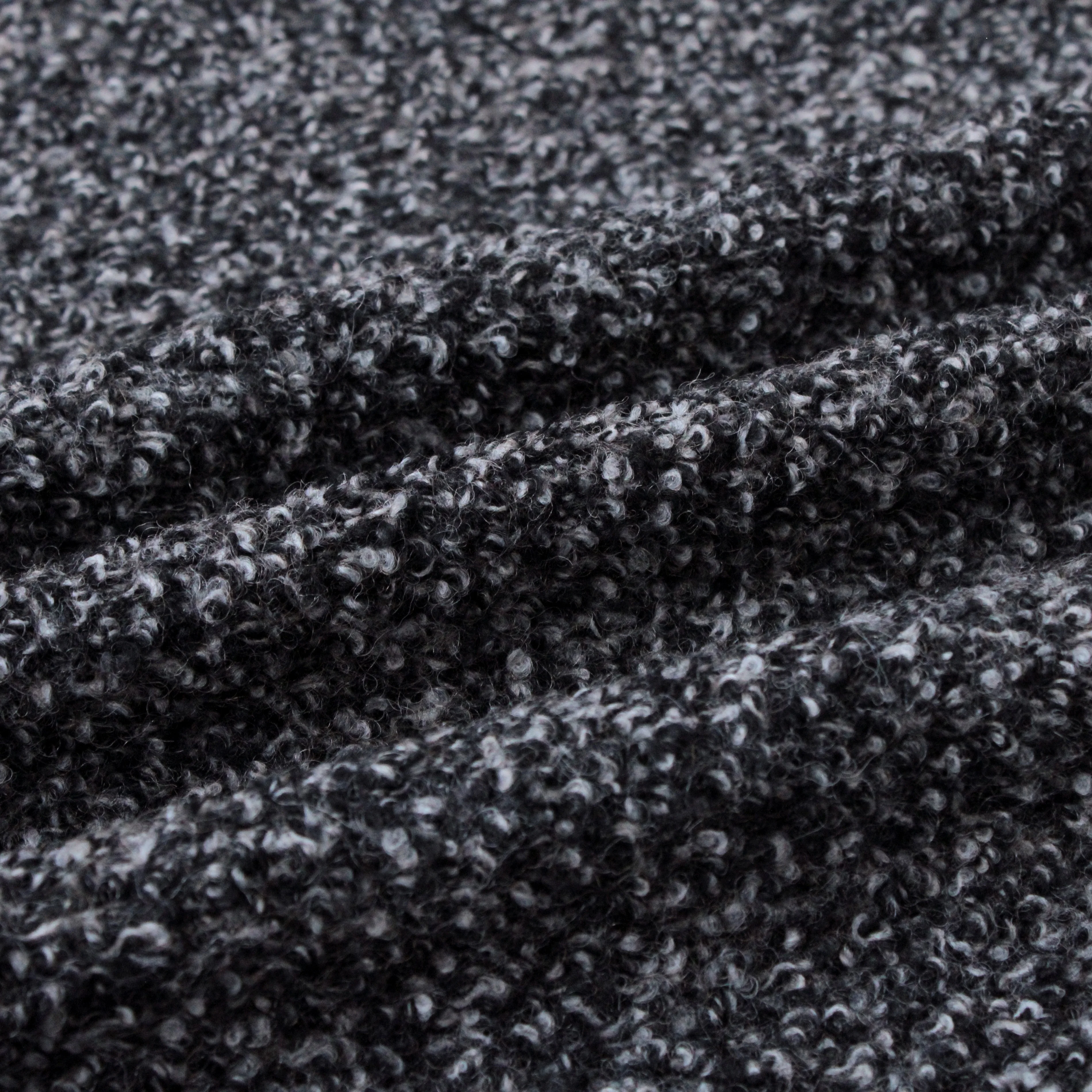 В наличии FW 25 новый модный стиль Чистый Маленький флис Boucle серый черный 40% шерсть полиэстер смешанная ткань для пальто костюм