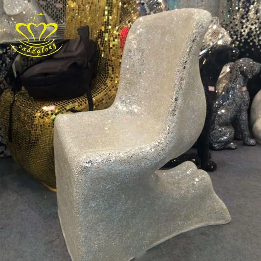 Hotel bar indoor Furniture design Ornaments art sculpture Fiberglass Mosaic Kneeling chair