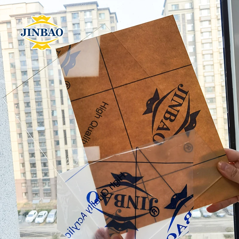 JINBAO Manufacture cutting clear and transparent 10mm 15mm 20mm thickness high transparency advertising acrylic board