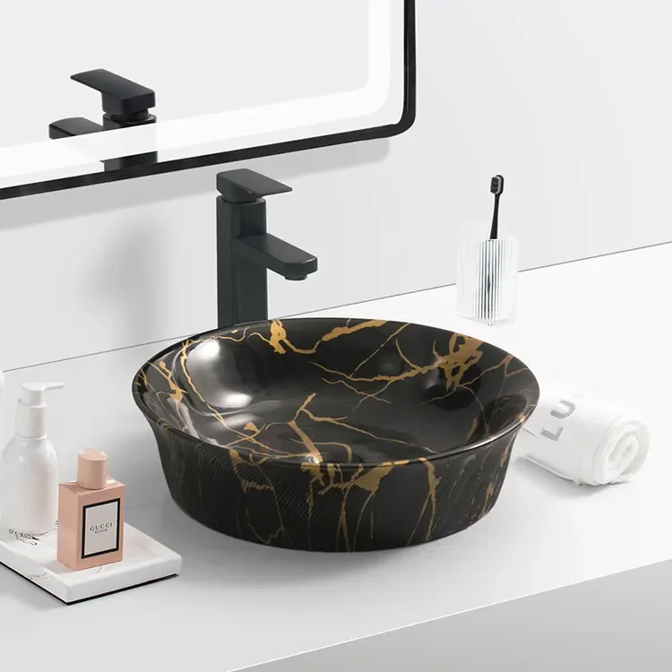 Sink Lavabo Art Marble Hand Wash Basin Countertop Marble Bathroom Waschbecken Ceramic White Modern Rectangle Hotel Drainer 9L